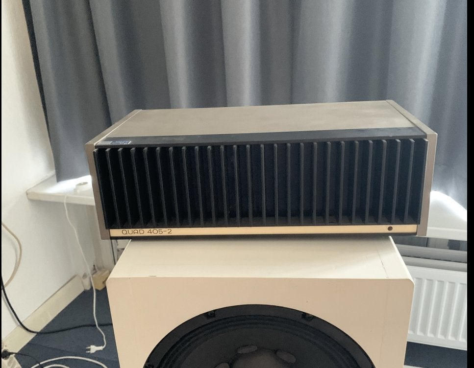 Quad 405-2 versterker, Gebruikt, 60 tot 120 watt, Stereo, Ophalen