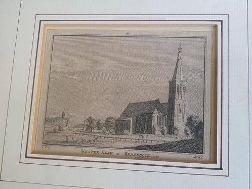 kopergravure Westerkerk te Medemblik, 1726 Hendrik Spilman, Antiek en Kunst, Ophalen