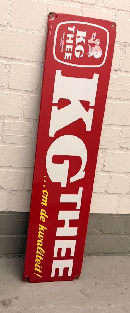 KG THEE emaille reclamebord  Kanis en Gunnink reclame, Ophalen of Verzenden, Zo goed als nieuw, Reclamebord