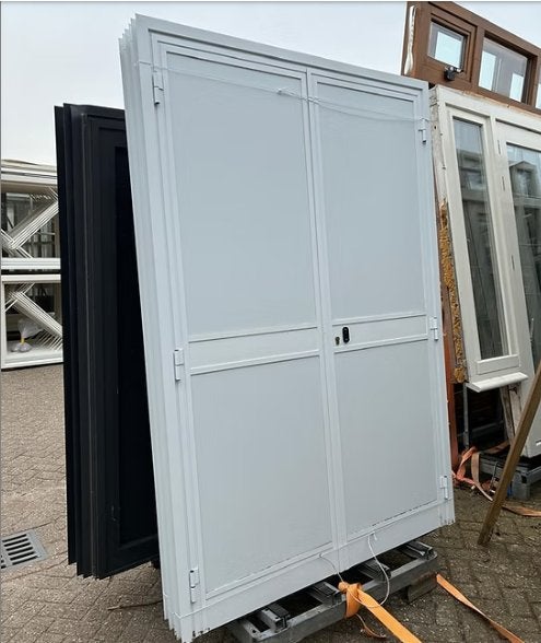 Aluminium dubbele schuurdeuren, Deurkozijn, Aluminium, Zo goed als nieuw, 150 tot 225 cm