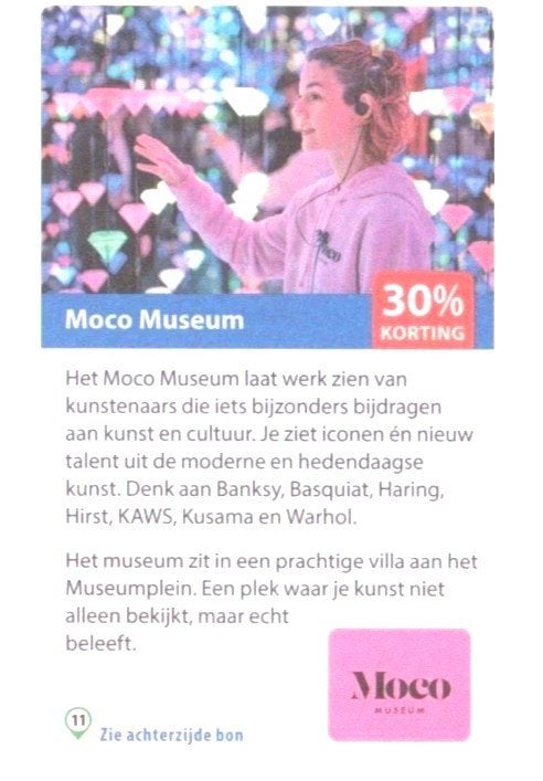 Moco Museum 30% kortingsbon, Drie personen of meer, Kortingskaart
