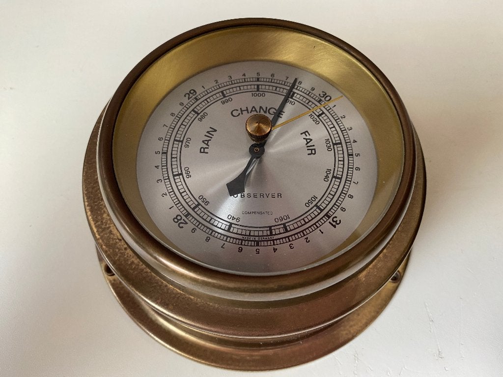 Observer Nautische Barometer - Messing Scheepsbarometer, Ophalen of Verzenden, Gebruikt, Barometer
