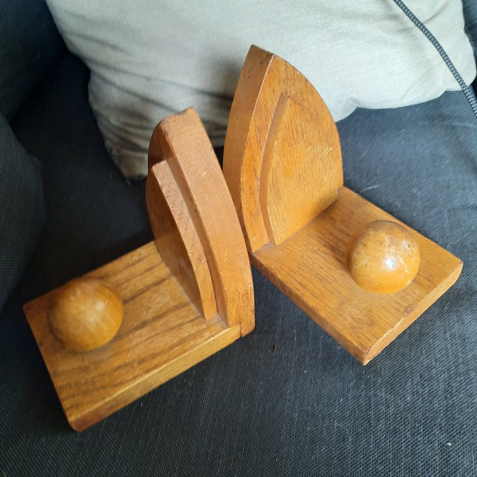 2 vintage houten boekensteunen, Antiek en Kunst, Ophalen of Verzenden