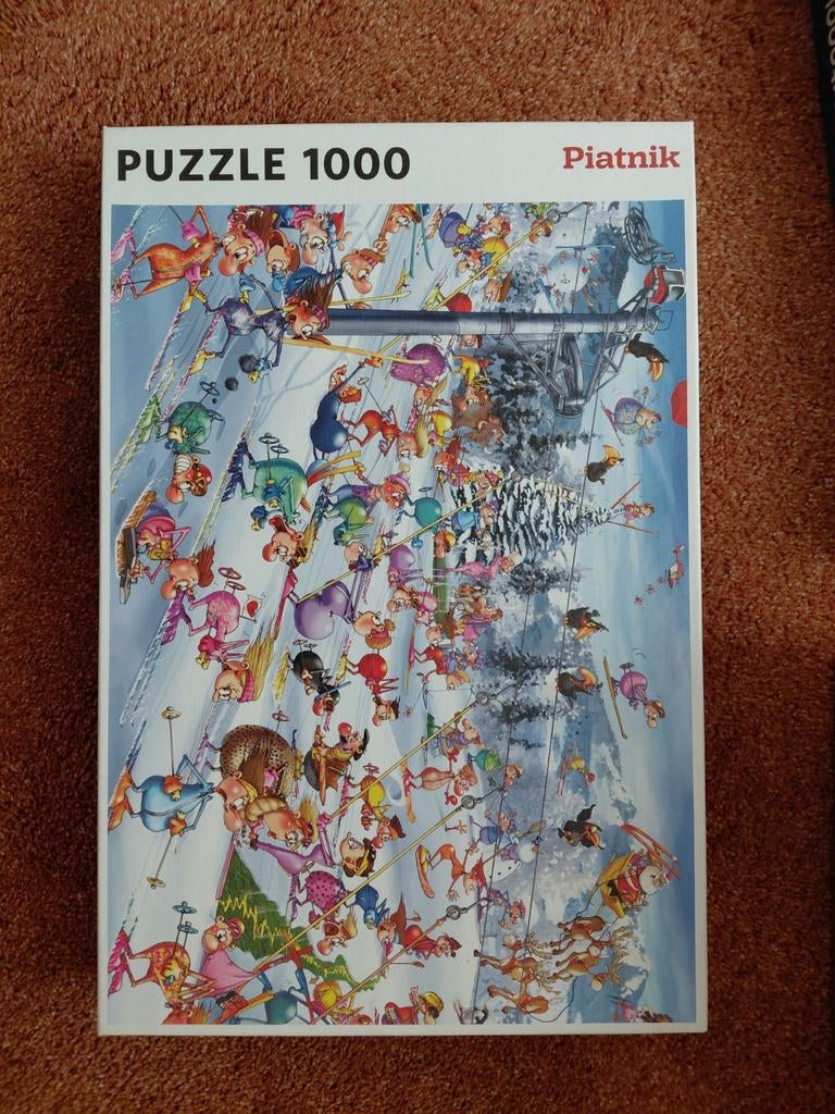 Piatnik Puzzel 1000 Stukjes - Skiën in de Alpen, Ophalen of Verzenden, 500 t/m 1500 stukjes, Gebruikt, Legpuzzel