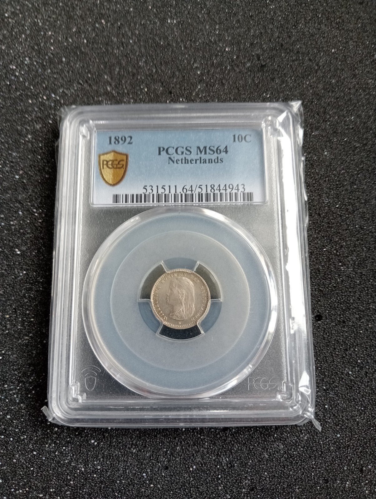 10 Cent 1892 MS64, Postzegels en Munten, Zilver, Ophalen of Verzenden, 10 cent, Koningin Wilhelmina