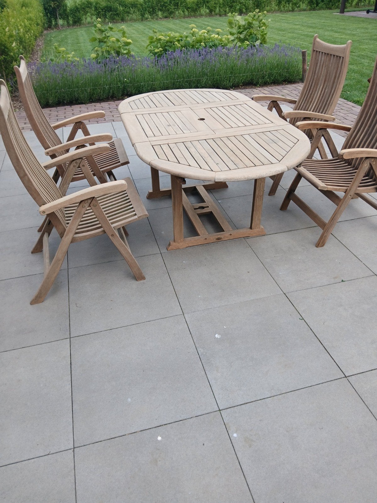 Scan Com teakhouten tuinset - uitschuifbare tafel, Ophalen