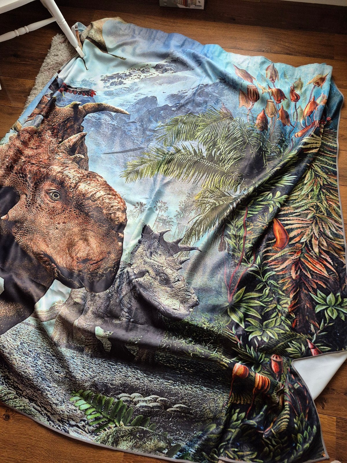 Gordijnen met dinosaurusprint - 2x 200x195cm, Gebruikt, Overige merken, Met haken, Oranje