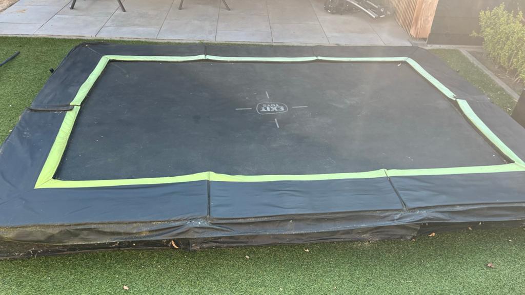 EXIT Toys Inground Trampoline - rechthoekig 214x366, Ophalen of Verzenden, Gebruikt