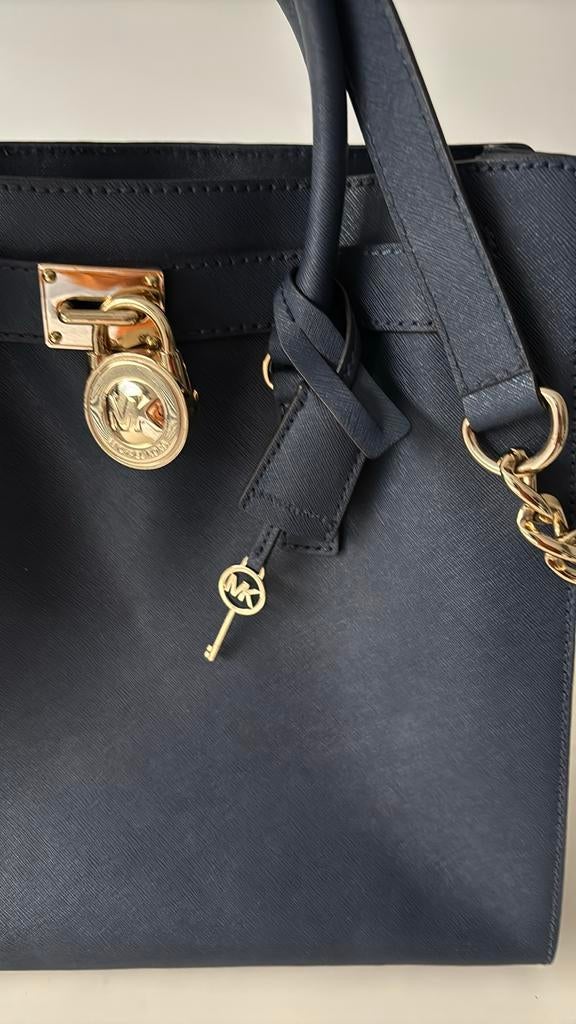 Michael Kors Hamilton Handtas donkerblauw, Sieraden, Tassen en Uiterlijk, Tassen | Damestassen, Ophalen of Verzenden, Nieuw, Blauw