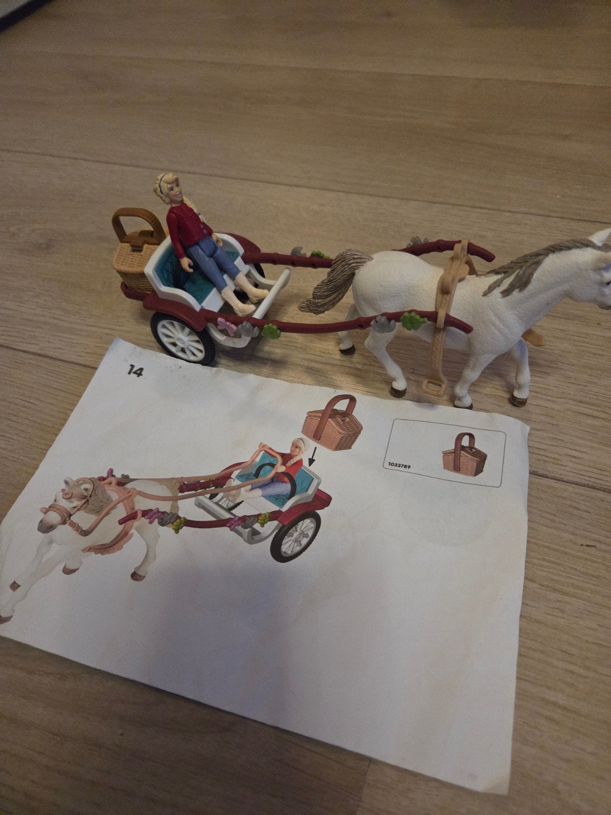 Schleich paard met wagen en ruiter, Ophalen of Verzenden, Zo goed als nieuw, Jongen of Meisje