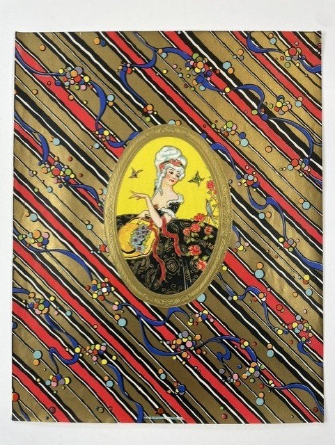 zeer grote oude chocolade doos boxtop jaren 1920 art deco, Ophalen of Verzenden