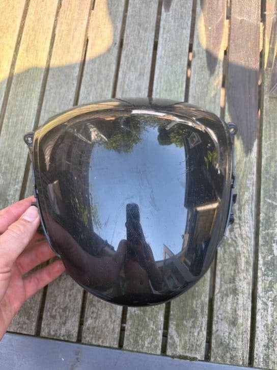 Donker koplampglas zip, Fietsen en Brommers, Brommerhelmen, Zo goed als nieuw, Ophalen of Verzenden