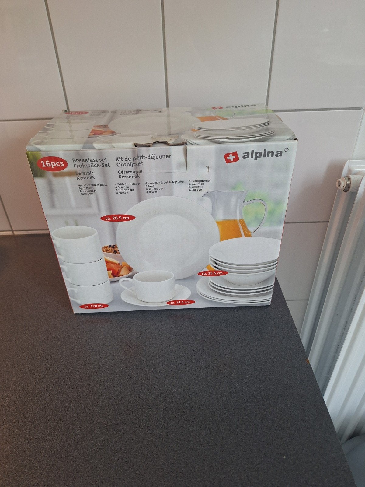 Alpina Ontbijtset 16-delig - Nieuw in doos, Overige merken, Keramiek, Nieuw, Ophalen of Verzenden