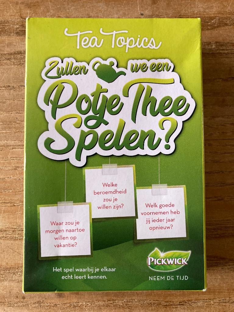 Pickwick Tea Topics - Zullen we een potje thee spelen? zgan, Vijf spelers of meer, Ophalen of Verzenden, Zo goed als nieuw, Idententy Games