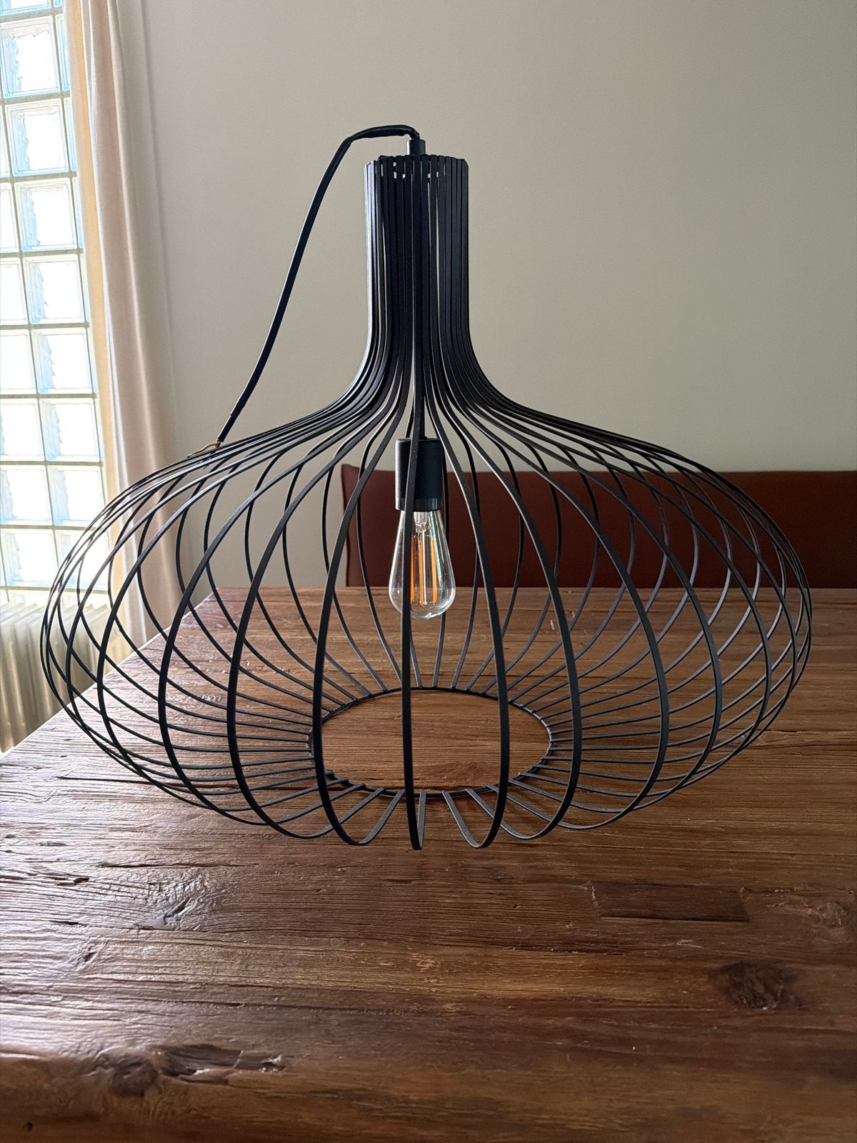 Moderne Zwarte Draadlampen - Hanglampen Design, Huis en Inrichting, Ophalen, Zo goed als nieuw, Metaal, E27 (groot)