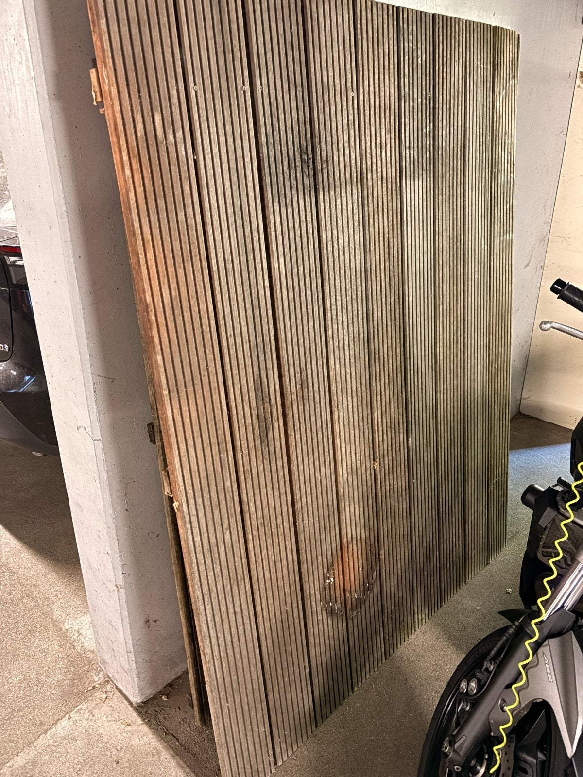 GRATIS: 3 Bankirai terrasvlonders (totale afm. 535x170 cm), Tuin en Terras, Terrasdelen en Vlonders, Ophalen, Gebruikt, Hout