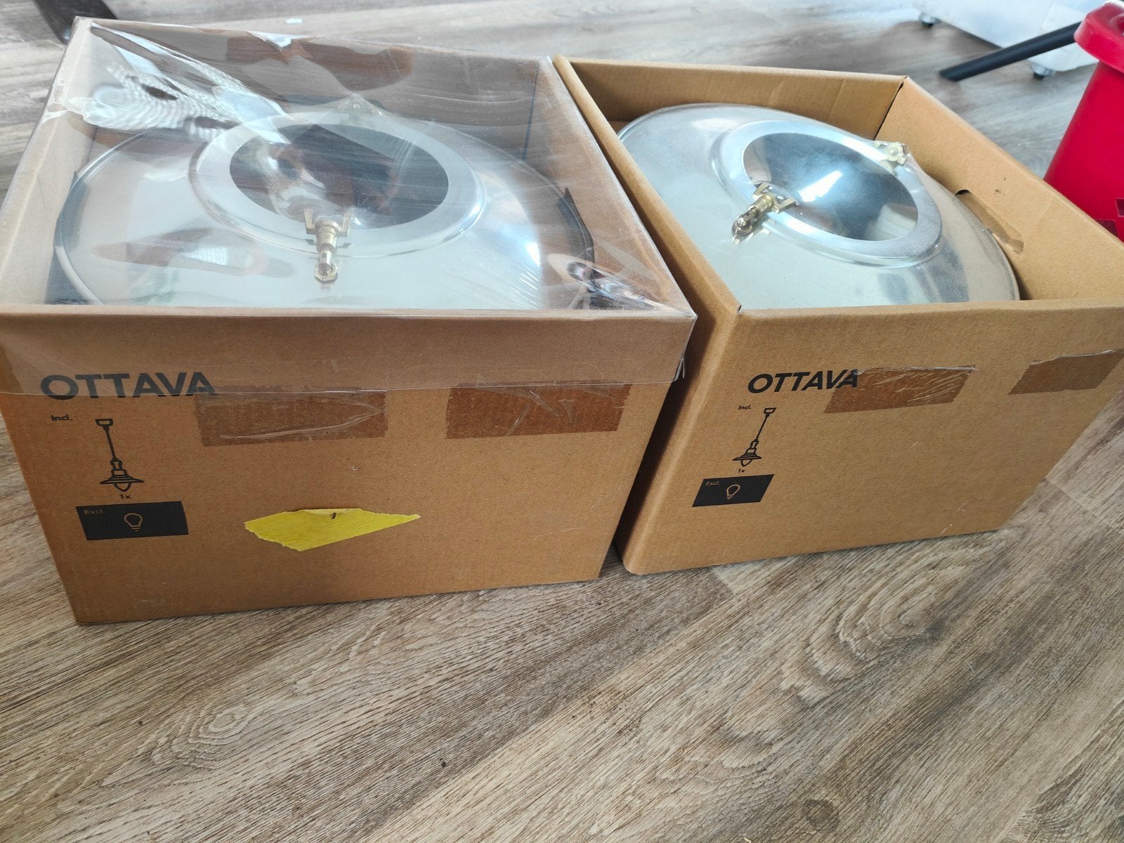 Twee IKEA Ottava lampen met industriële look, Huis en Inrichting, Ophalen of Verzenden, Zo goed als nieuw, Metaal, Industrieel
