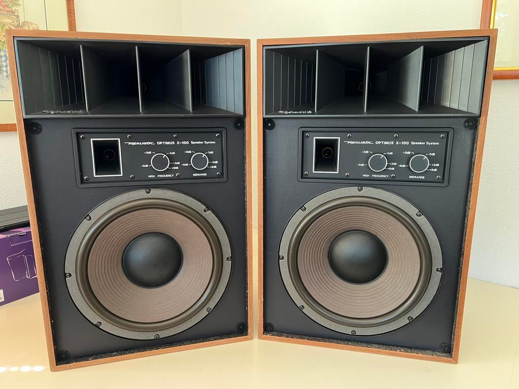 Realistic Optimus X-100 Vintage luidsprekers, Audio, Tv en Foto, Luidsprekers, Gebruikt, Overige typen, 60 tot 120 watt, Overige merken