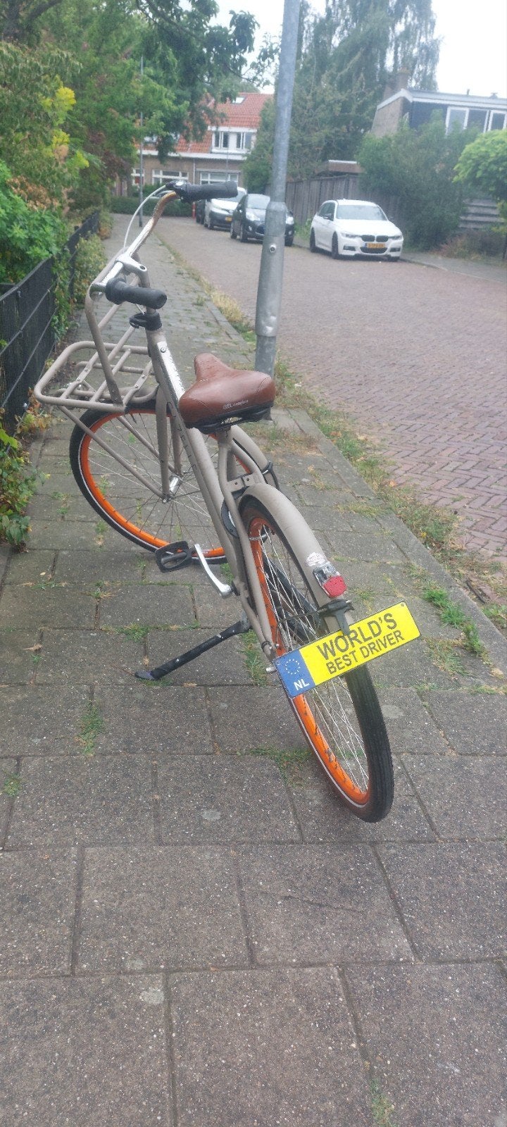 - Gazelle fiets met voordrager en oranje velgen -, Terugtraprem, Gebruikt, Versnellingen, Ophalen of Verzenden