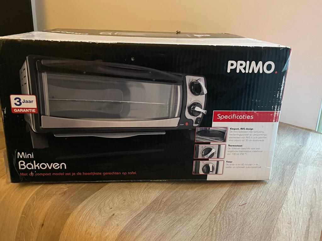Primo Mini Bakoven - Compacte RVS Oven met Timer, Witgoed en Apparatuur, Ovens, Zo goed als nieuw, Vrijstaand, Mini-oven, Overige merken