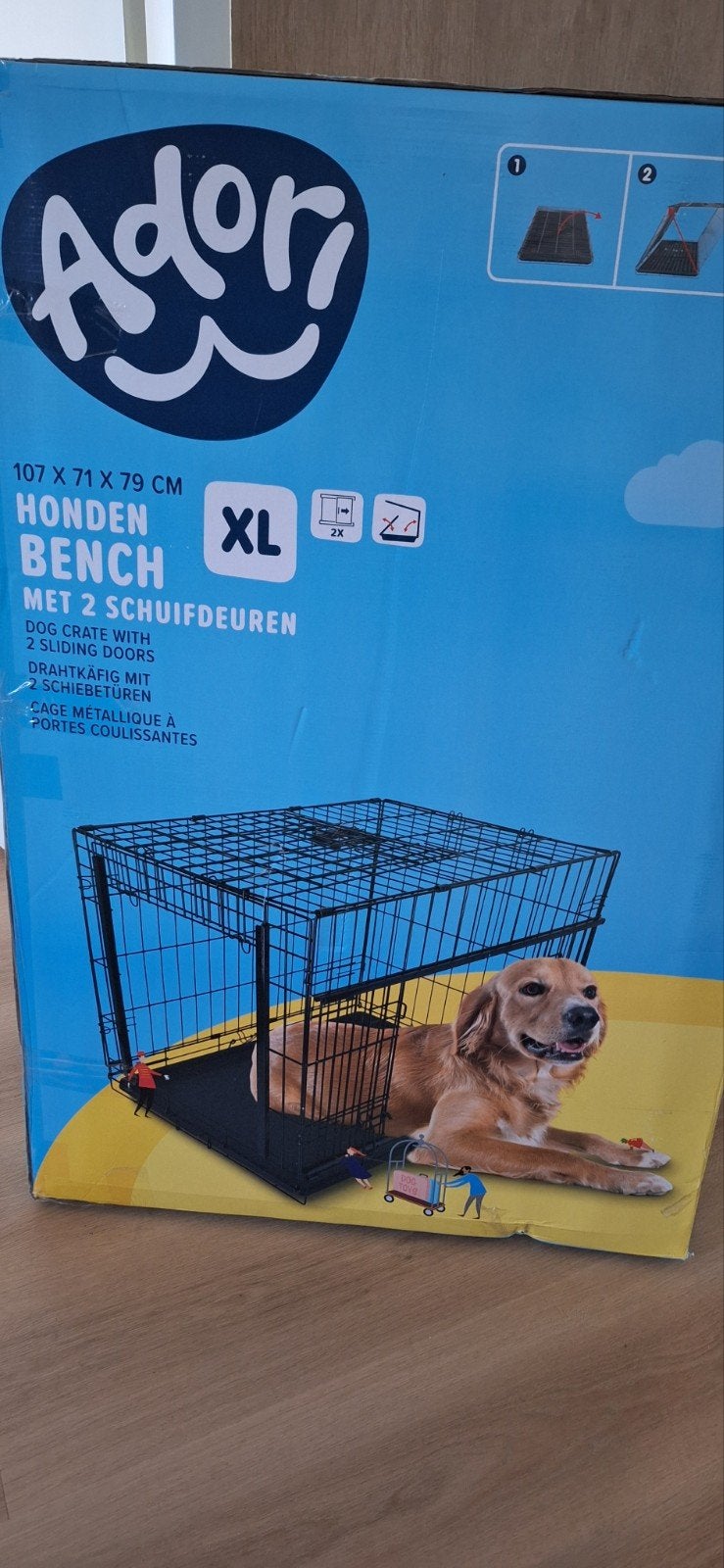 Hondenbench met schuifdeuren zgan, Ophalen, Zo goed als nieuw