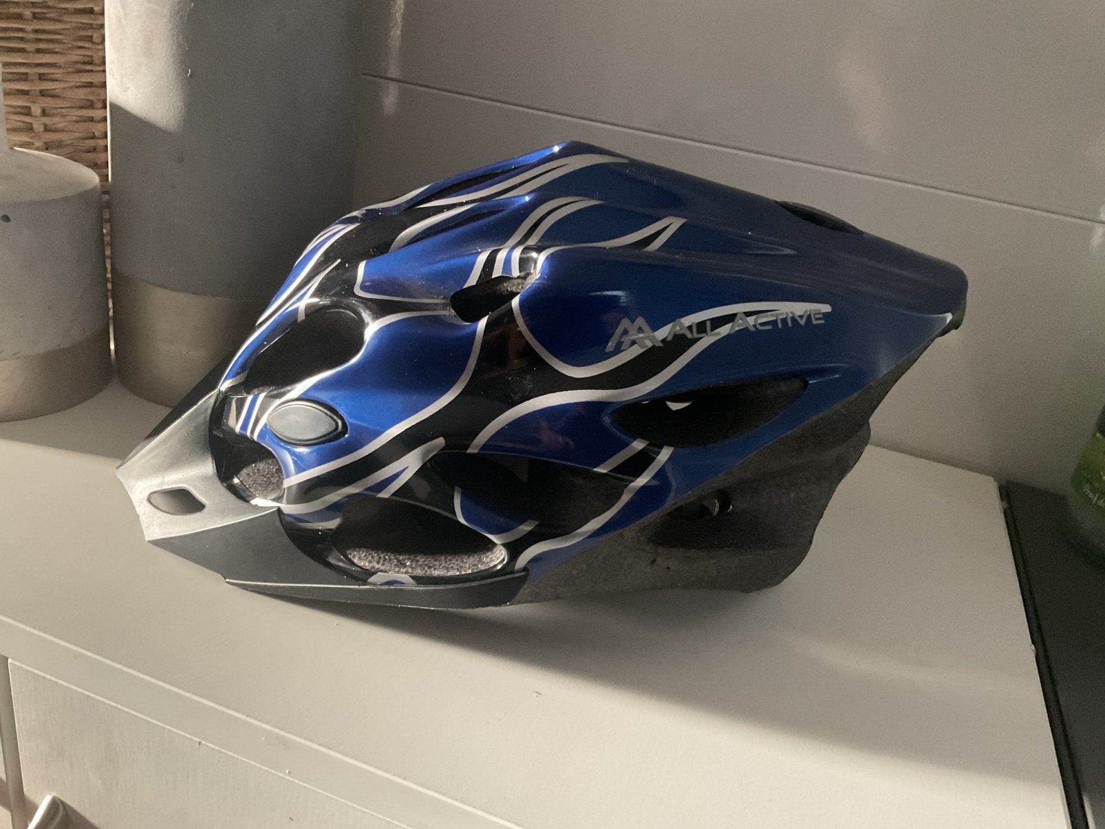 Mooie blauw/zwarte fietshelm( Mt S(55-59cm), Ophalen of Verzenden, Gebruikt, M, Heer of Dame