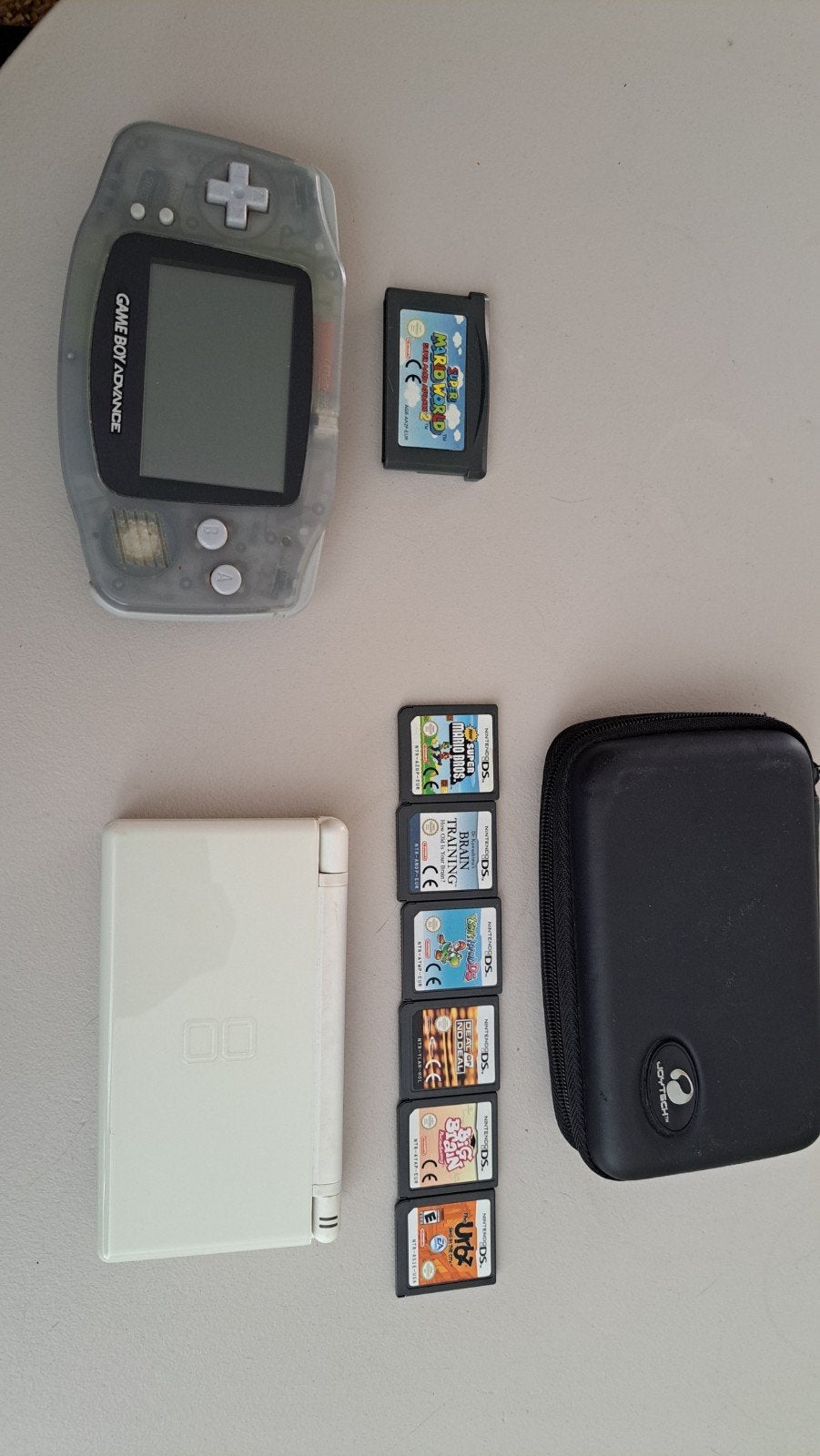 Nintendo DS Lite & Game Boy Advance met games en hoes, Spelcomputers en Games, Met games, Gebruikt, Wit, Ophalen of Verzenden