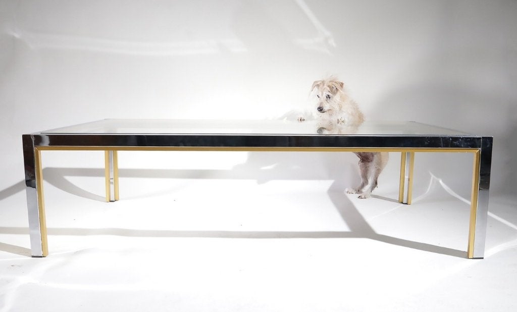 Hollywood Regency salontafel Renato Zevi ca. 1970 chroom, Ophalen