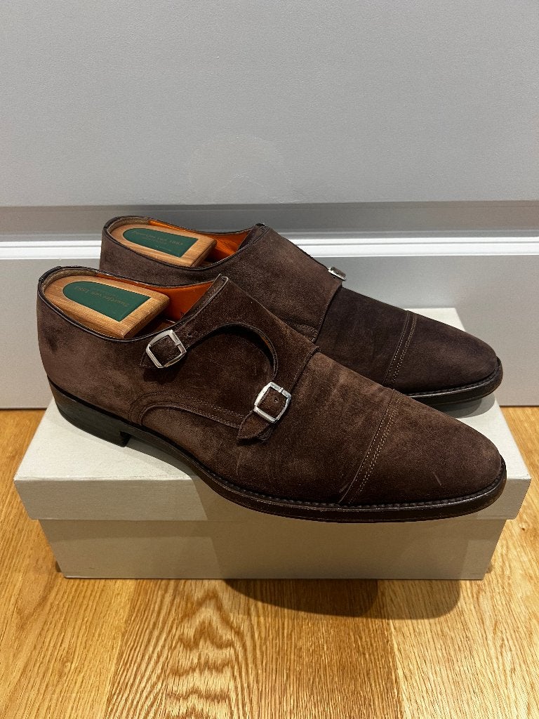 Santoni Double Monk Dress Shoes | 43 / UK 8 | (424), Bruin, Verzenden, Santoni, Gespschoenen