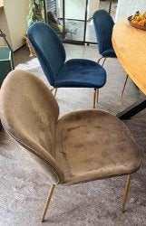 Eetkamerstoelen Charlie Velvet, Ophalen, Gebruikt, Blauw, Stof