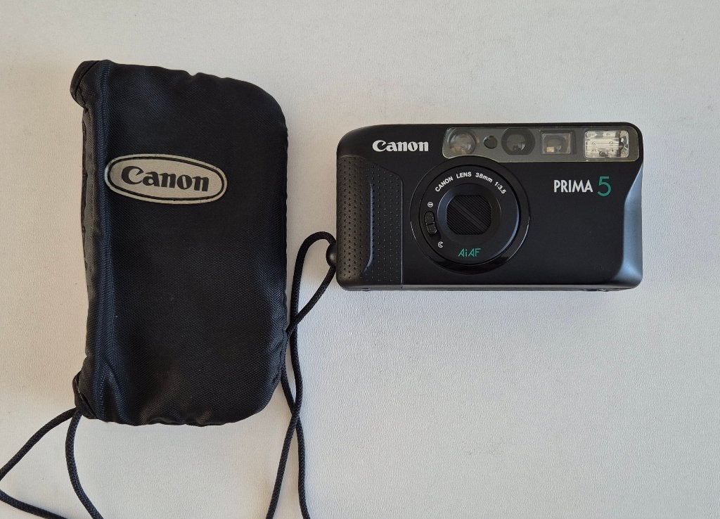 Canon Prima 5 35mm Point & Shoot Film Camera, Audio, Tv en Foto, Fotocamera's Analoog, Ophalen of Verzenden, Gebruikt, Compact