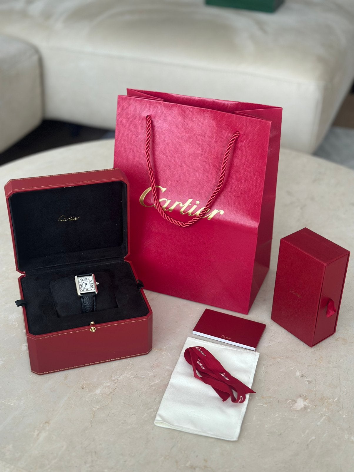 Cartier Tank Must horloge Unisex, Overige merken, Leer, Polshorloge, Nieuw
