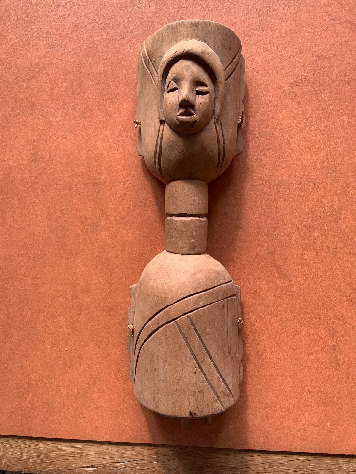 Prachtig houten slagwerk-instrument uit Nigeria., Ophalen of Verzenden
