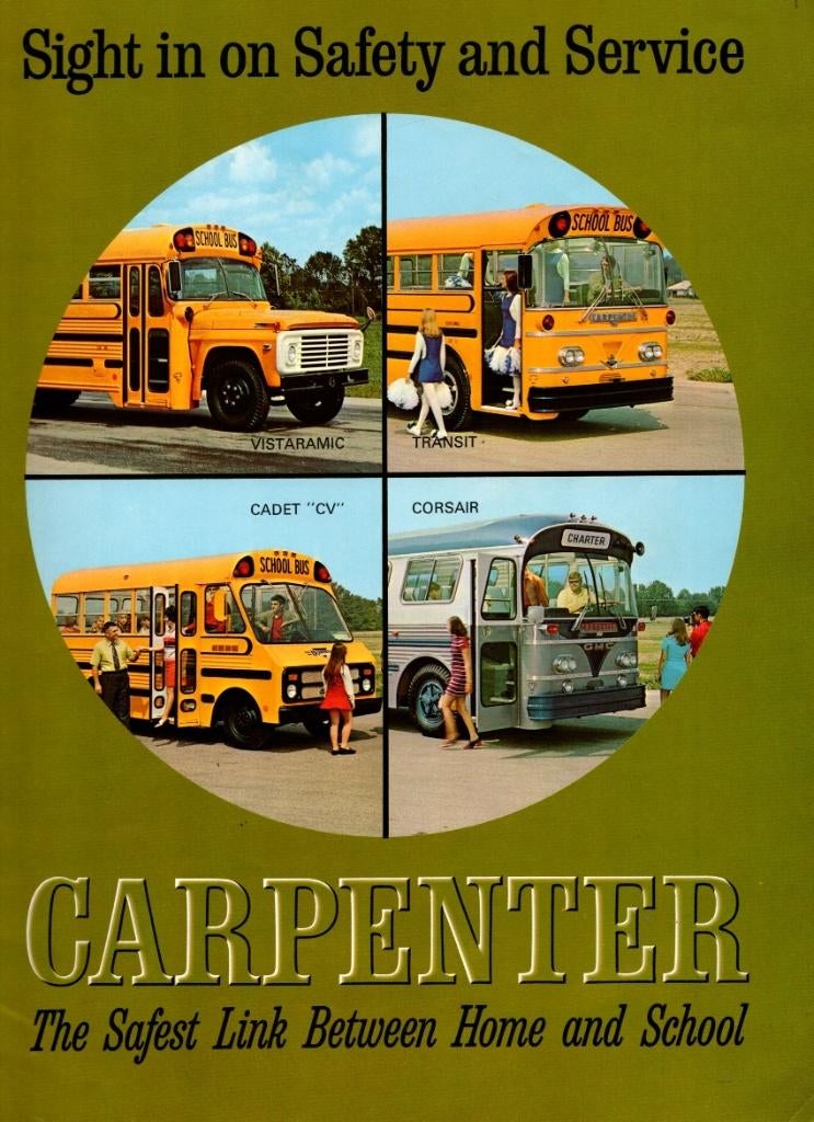 Carpenter bus brochures zeldzame folders (USA school buses), Verzenden, Zo goed als nieuw, Overige merken