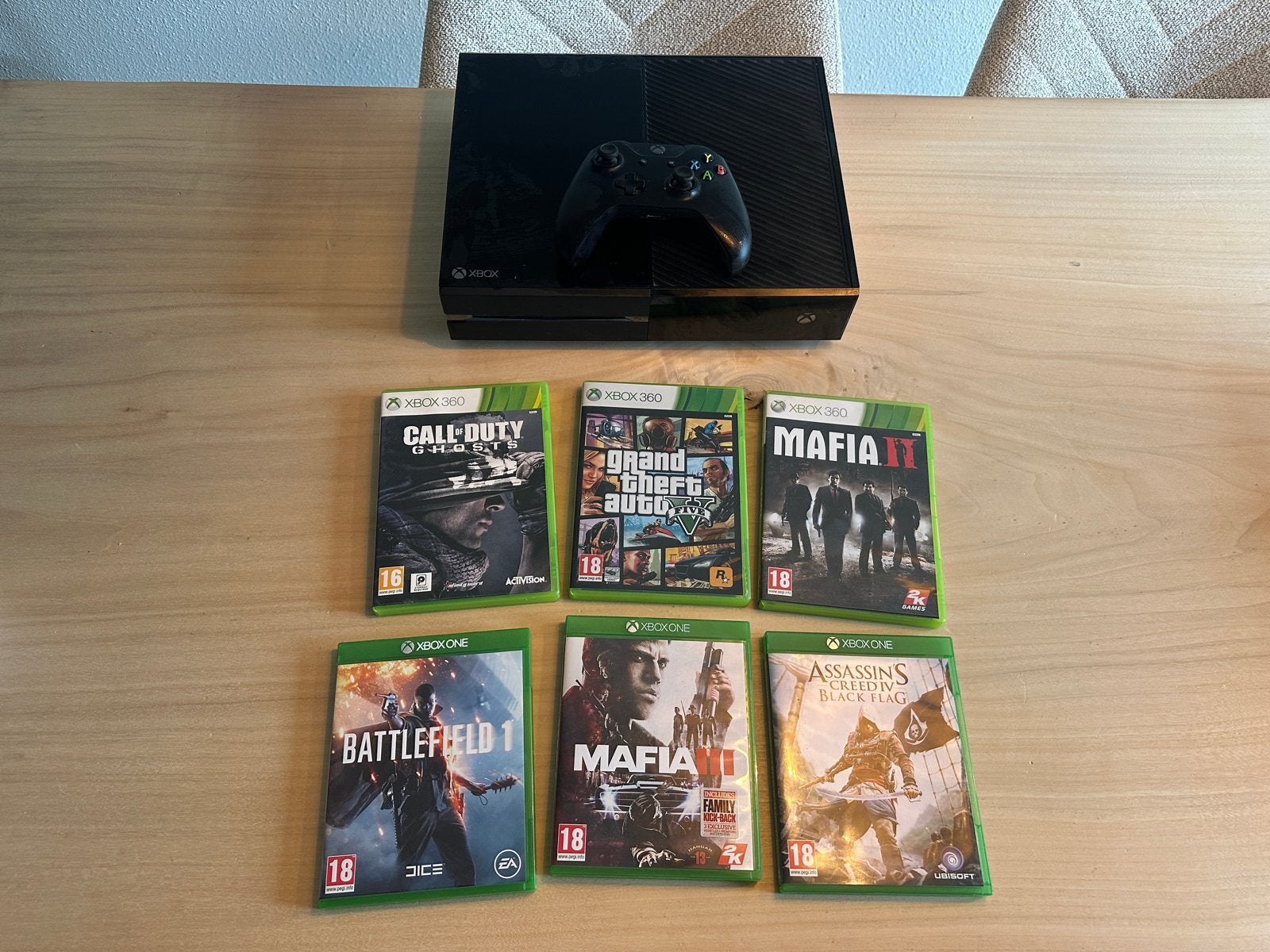 Xbox One met controller en 6 games, Ophalen, Xbox One, 1 TB, Met 1 controller