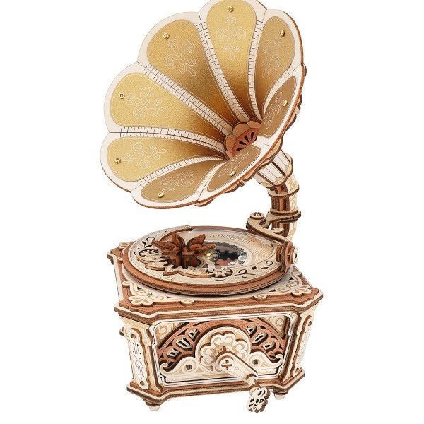 Robotime Diva Gramophone AMK82 Bouwpakket Nieuw, Film en tv, ROKR, Nieuw, Robotime