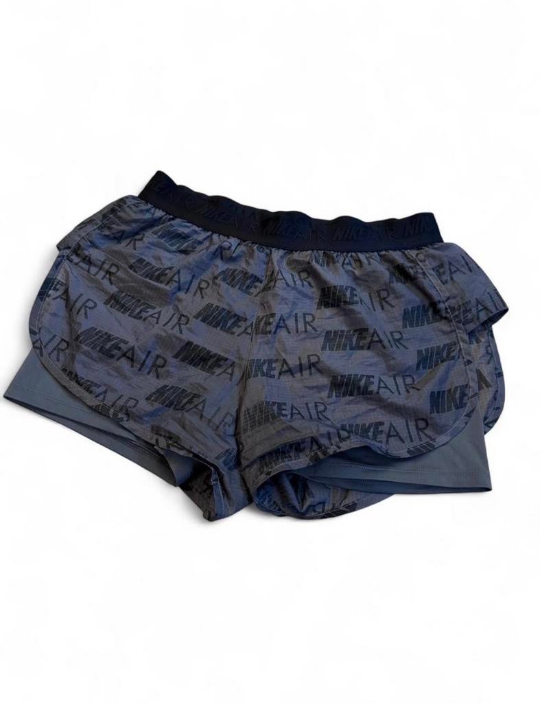 Nike Air 2-in-1 Hardloopshorts Grijs Zwart Logo Gevoerd 28W, Kleding | Dames, Sportkleding, Ophalen of Verzenden, Zo goed als nieuw