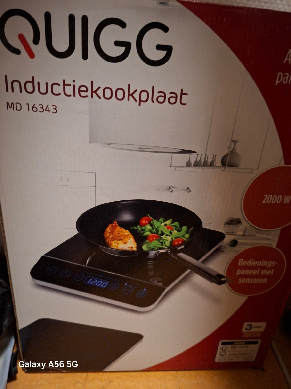 QUIGG Inductiekookplaat MD 16343 - 2000W, Ophalen, Nieuw, 3 kookzones of minder, Inductie