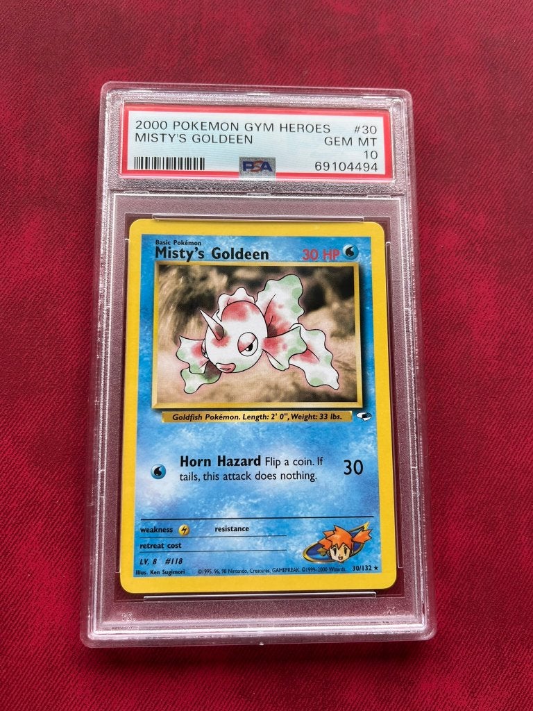 PSA 10 Pokemon 2000 GYM HEROES  Misty's GOLDEEN 30, Ophalen of Verzenden, Nieuw, Losse kaart