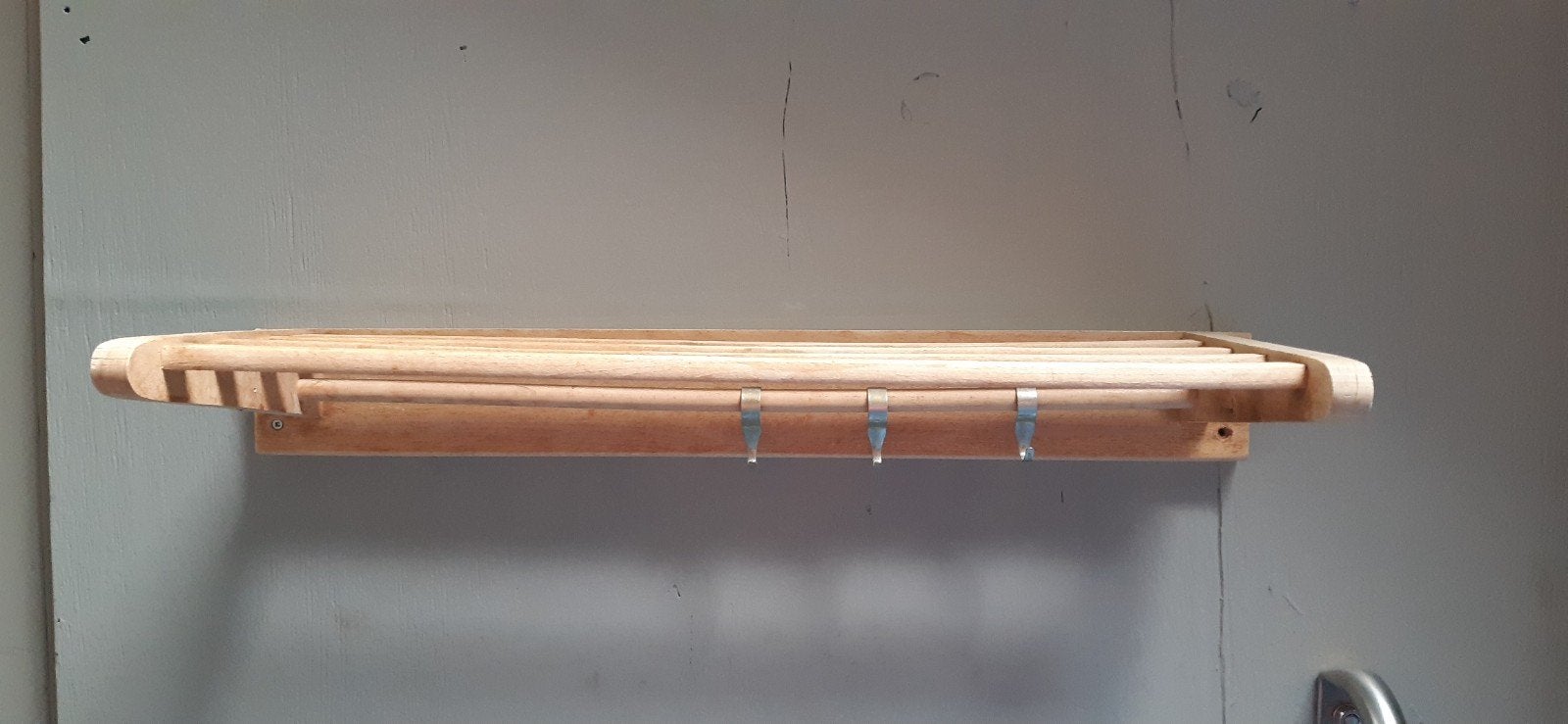 Houten handdoekenrekje., Ophalen, Bruin