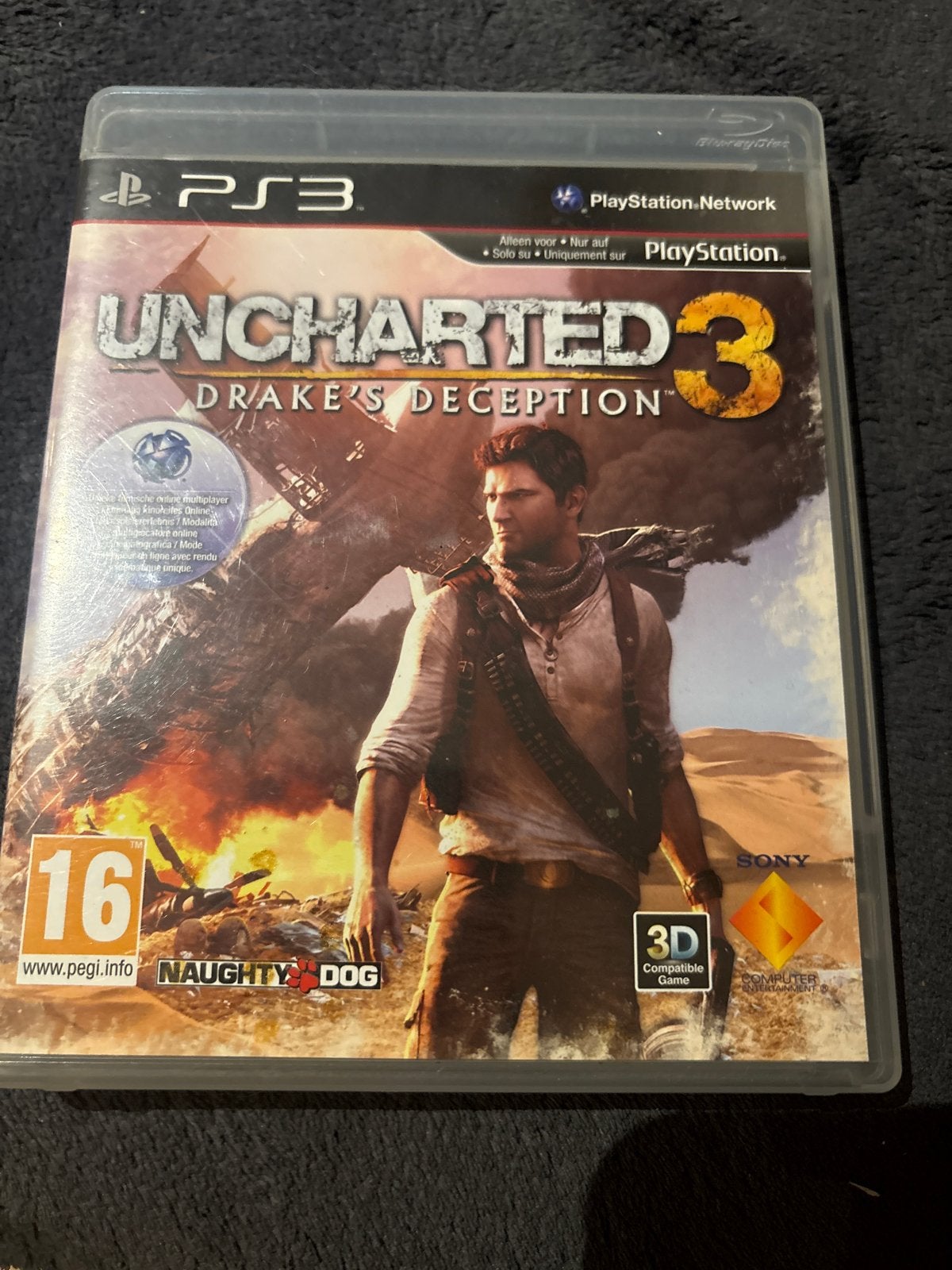 Uncharted 3: Drake's Deception - PS3 (Zo goed als nieuw), Avontuur en Actie, Online, 1 speler, Ophalen of Verzenden