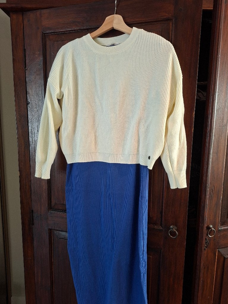 Jurk en trui, Kleding | Dames, Maat 38/40 (M), Blauw, Ophalen of Verzenden, Zo goed als nieuw