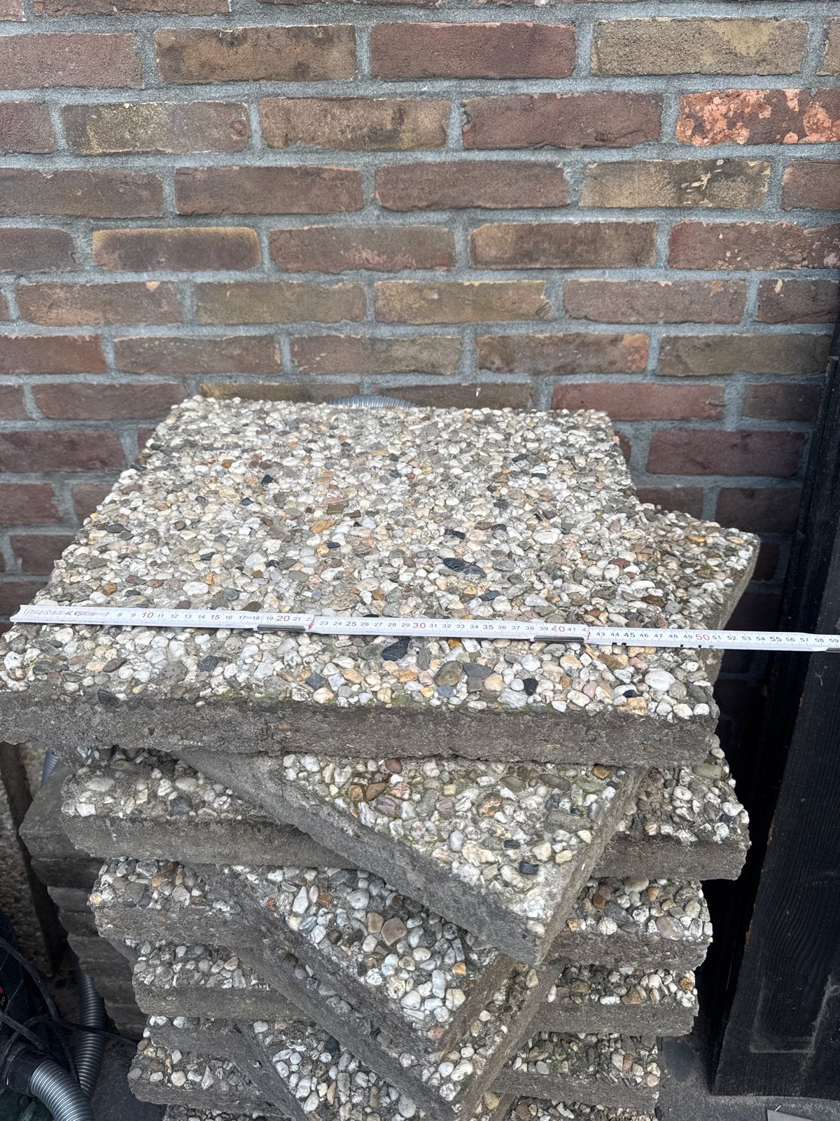 Gebruikte terrastegels met grind, 50x50cm, Gebruikt, Ophalen of Verzenden, 10 m² of meer, Grind