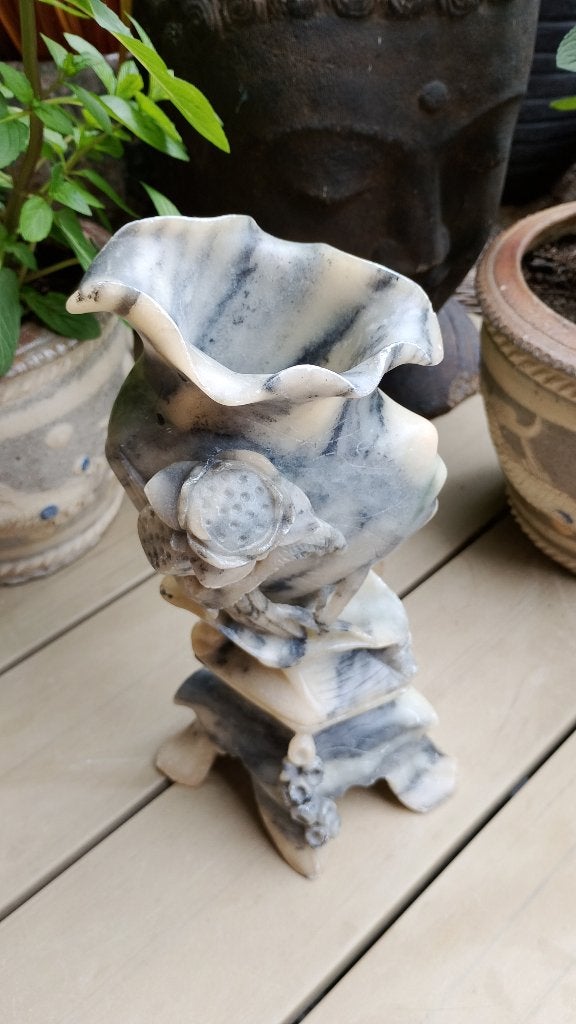 Chinese marmeren vaasje penselen  pot, Antiek en Kunst, Ophalen of Verzenden