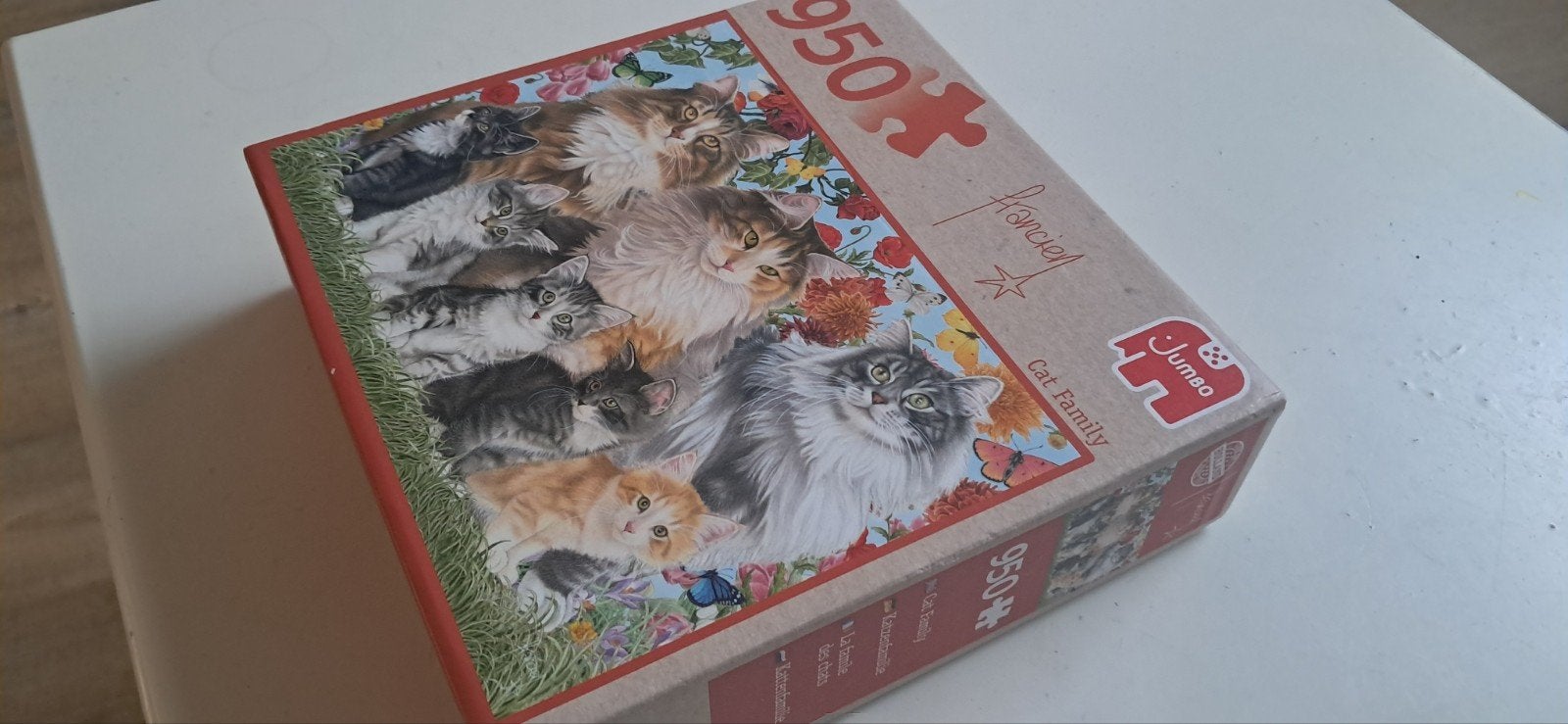 Jumbo Legpuzzel 950 stukjes - Cat Family, Ophalen of Verzenden, 500 t/m 1500 stukjes, Gebruikt, Legpuzzel