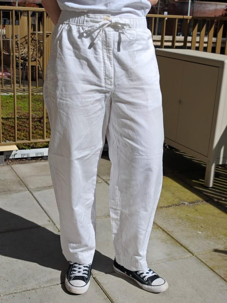 COS White Linen blend women pants Eu 40, Kleding | Dames, COS, Wit, Zo goed als nieuw, Lang