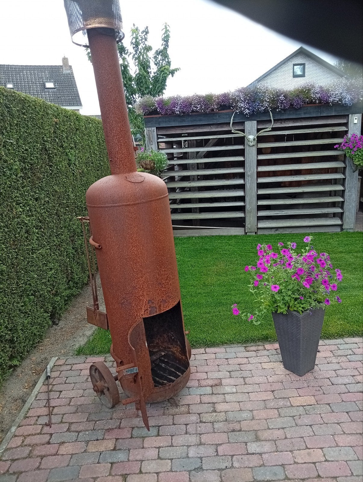 grote tuinkachel, Ophalen