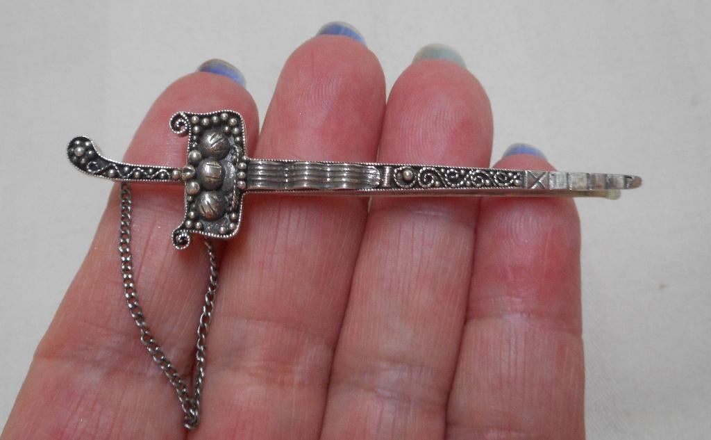 Zilveren schuifspeld zwaard (kris) nr.729, Verzenden, Zilver, Overige typen