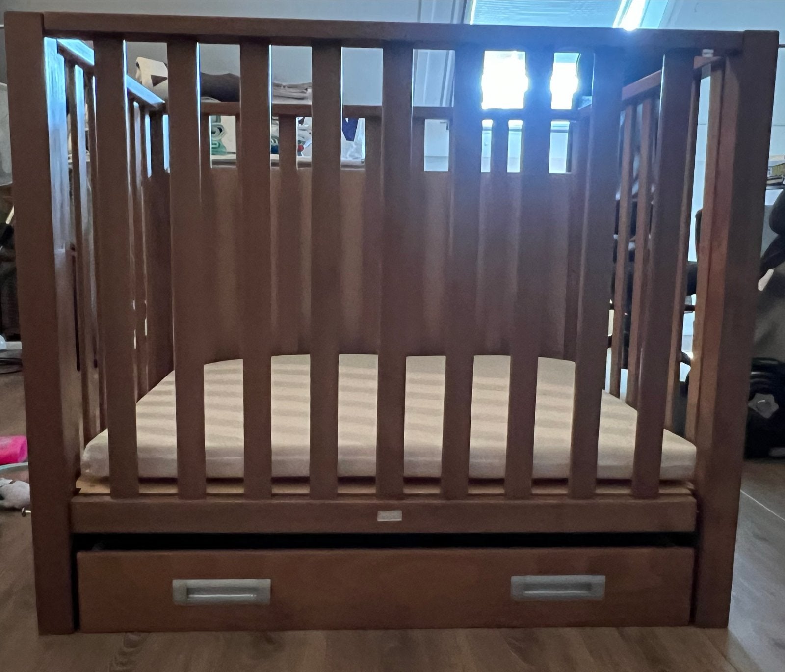 TWF box met lade en matras, Kinderen en Baby's, Boxen, Ophalen, Gebruikt, Rechthoekig, In hoogte verstelbaar
