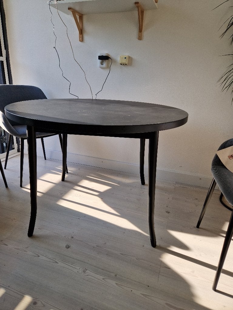 Ronde eettafel zwart 110 cm, Huis en Inrichting, Tafels | Eettafels, Ophalen, Gebruikt, Rond, Vier personen